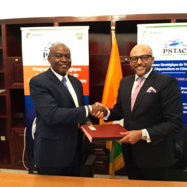 Le Coordonnateur du PSTACI et le DG de WORLD FISH